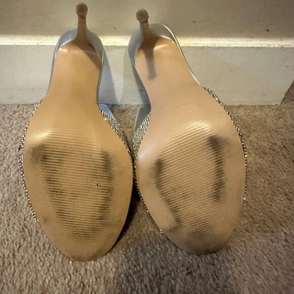 Stev MaddenElegant Silver Rhinestone Heelsmule peep toe style38 8 - Picture 4 of 4